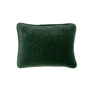 Hiend Accents Stonewashed Cotton Velvet Boudoir Pillow - Luxurious Softness, Stylish Channel Stitching & Timeless Elegance Emerald Shell, 100% Cotton,Insert, 95% Feather,5% Down Fb6500p1-os-em