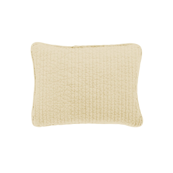 Hiend Accents Stonewashed Cotton Velvet Boudoir Pillow - Luxurious Softness, Stylish Channel Stitching & Timeless Elegance Light Tan Shell, 100% Cotton,Insert, 95% Feather,5% Down Fb6500p1-os-lt