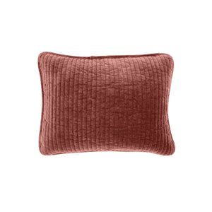 Hiend Accents Stonewashed Cotton Velvet Boudoir Pillow - Luxurious Softness, Stylish Channel Stitching & Timeless Elegance Salmon Shell, 100% Cotton,Insert, 95% Feather,5% Down Fb6500p1-os-sa