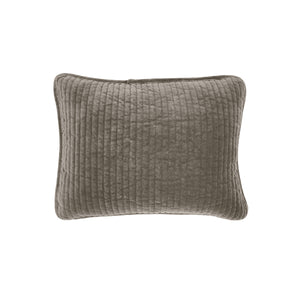 Hiend Accents Stonewashed Cotton Velvet Boudoir Pillow - Luxurious Softness, Stylish Channel Stitching & Timeless Elegance Taupe Shell, 100% Cotton,Insert, 95% Feather,5% Down Fb6500p1-os-tp