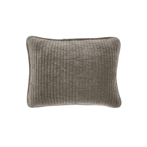 Hiend Accents Stonewashed Cotton Velvet Boudoir Pillow - Luxurious Softness, Stylish Channel Stitching & Timeless Elegance Taupe Shell, 100% Cotton,Insert, 95% Feather,5% Down Fb6500p1-os-tp