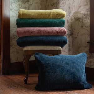 Hiend Accents Stonewashed Cotton Velvet Quilted Pillow Sham - Luxurious Softness & Elegant Channel Stitching Gray Face And Back, 100% Cotton,Fill, 100% Polyester Fb6500ps-ss-gy