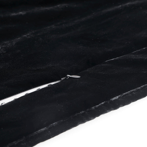 Hiend Accents Stella Faux Silk Double Box Stitch Quilt Set - Luxurious 3 Piece Bedding For Elegant Bedrooms Black Face, 70% Rayon,30% Nylon,Back, 100% Cotton,Fill, 100% Polyester Fb6600-kg-bk