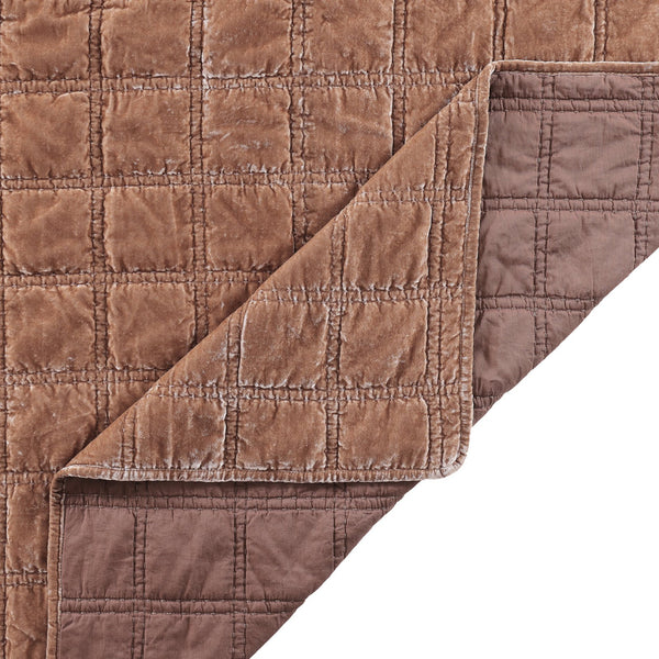 Hiend Accents Stella Faux Silk Double Box Stitch Quilt Set - Luxurious 3 Piece Bedding For Elegant Bedrooms Dusty Rose Face And Back, 70% Rayon,30% Nylon,Fill, 100% Polyester Fb6600-qn-dr