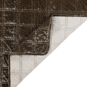 Hiend Accents Stella Faux Silk Double Box Stitch Quilt Set - Luxurious 3 Piece Bedding For Elegant Bedrooms Green Ochre Face, 70% Rayon,30% Nylon,Back, 100% Cotton,Fill, 100% Polyester Fb6600-kg-go