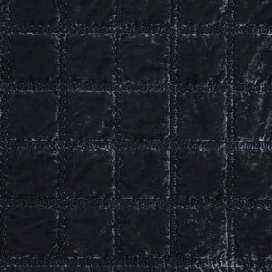 Hiend Accents Stella Faux Silk Double Box Stitch Quilt Set - Luxurious 3 Piece Bedding For Elegant Bedrooms Midnight Blue Face, 70% Rayon,30% Nylon,Back, 100% Cotton,Fill, 100% Polyester Fb6600-kg-mb