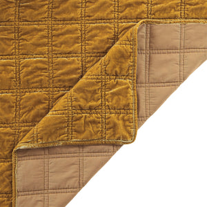 Hiend Accents Stella Faux Silk Double Box Stitch Quilt Set - Luxurious 3 Piece Bedding For Elegant Bedrooms Saffron Face, 70% Rayon,30% Nylon,Back, 100% Cotton,Fill, 100% Polyester Fb6600-kg-sf