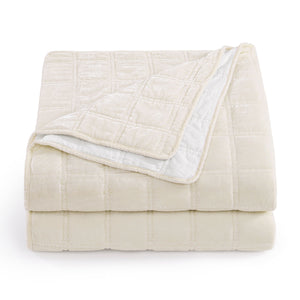 Hiend Accents Stella Faux Silk Double Box Stitch Quilt Set - Luxurious 3 Piece Bedding For Elegant Bedrooms Stone Face, 70% Rayon,30% Nylon,Back, 100% Cotton,Fill, 100% Polyester Fb6600-kg-st