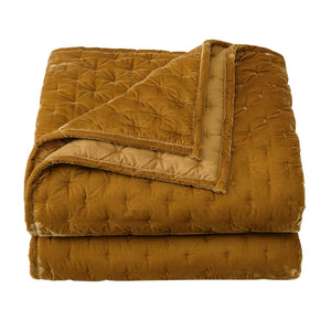 Hiend Accents Stella Faux Silk Velvet Quilt - Luxurious Elegance For Your Bedroom In Exquisite Colors And Comfort Saffron Face, 70% Rayon,30% Nylon,Lining, 100% Cotton Fb6700-kg-sf