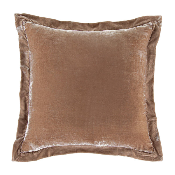 Hiend Accents Stella Faux Silk Velvet Euro Sham - Luxurious Flanged Design For Elegant Bedroom Decor Upgrade Dusty Rose 70% Rayon,30% Nylon Fb6800e2-os-dr