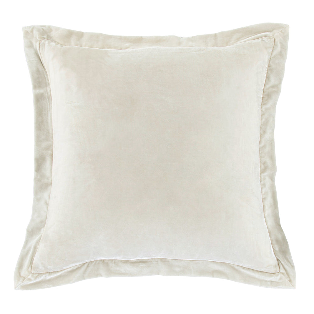 Hiend Accents Stella Faux Silk Velvet Euro Sham - Luxurious Flanged Design For Elegant Bedroom Decor Upgrade Stone 70% Rayon,30% Nylon Fb6800e2-os-st