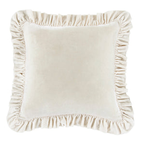 Hiend Accents Stella Faux Silk Velvet Ruffled Euro Sham - Luxurious Texture & Romantic Flair For Elegant Bedding Stone 70% Rayon,30% Nylon Fb6800es-os-st