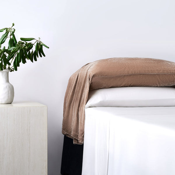 Hiend Accents Stella Faux Silk Velvet Waterfall Pillowcase Set - Elevate Your Bedroom With Luxury And Style Dusty Rose 70% Rayon,30% Nylon Fb6900ps-os-dr