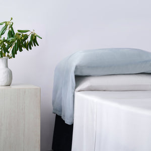 Hiend Accents Stella Faux Silk Velvet Waterfall Pillowcase Set - Elevate Your Bedroom With Luxury And Style Icy Blue 70% Rayon,30% Nylon Fb6900ps-os-ib