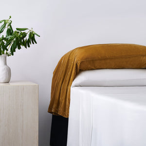 Hiend Accents Stella Faux Silk Velvet Waterfall Pillowcase Set - Elevate Your Bedroom With Luxury And Style Saffron 70% Rayon,30% Nylon Fb6900ps-os-sf