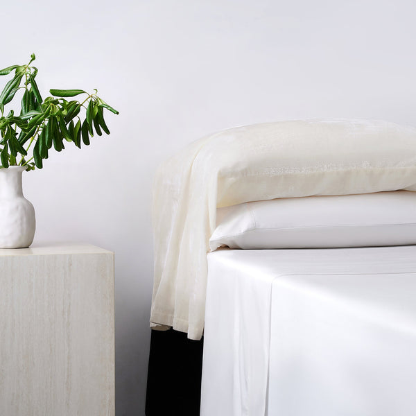 Hiend Accents Stella Faux Silk Velvet Waterfall Pillowcase Set - Elevate Your Bedroom With Luxury And Style Stone 70% Rayon,30% Nylon Fb6900ps-os-st