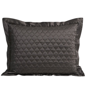 Hiend Accents High Shine Satin Quatrefoil Quilt Pillow Sham Set - Luxurious Elegance For Your Bedroom Decor Espresso Face, 52% Viscose,48% Polyester,Back, 100% Polyester,Fill, 100% Polyester Fb7135ps-ss-ep
