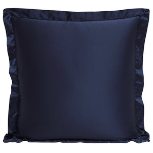 Hiend Accents High Shine Satin Euro Sham - Luxurious Bedding Accent With Soft Texture And Elegant Flanged Edges Navy Face And Back, 52% Viscose,48% Polyester Fb7136es-os-na