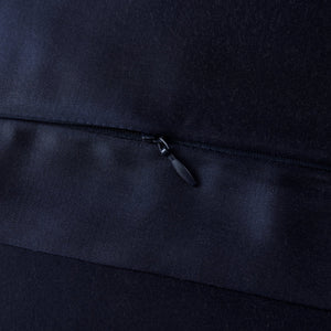 Hiend Accents High Shine Satin Euro Sham - Luxurious Bedding Accent With Soft Texture And Elegant Flanged Edges Navy Face And Back, 52% Viscose,48% Polyester Fb7136es-os-na