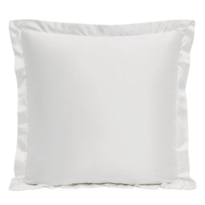 Hiend Accents High Shine Satin Euro Sham - Luxurious Bedding Accent With Soft Texture And Elegant Flanged Edges White Face And Back, 52% Viscose,48% Polyester Fb7136es-os-wh