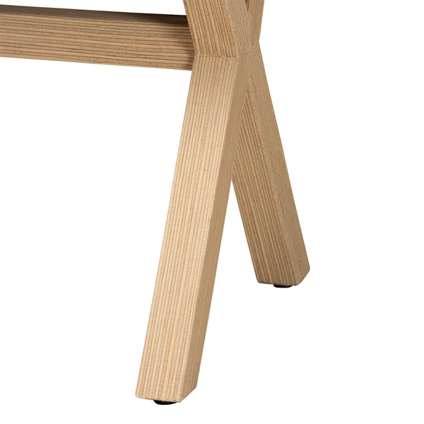 Bali & Pari Hilliard Handwoven Grasscloth End Table with Drawer for Coastal Living