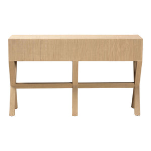 Bali & Pari Hilliard Handwoven Grasscloth Entryway Console with Two Storage Drawers