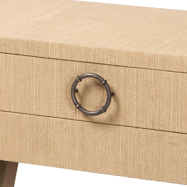 Bali & Pari Hilliard Handwoven Grasscloth Entryway Console with Two Storage Drawers