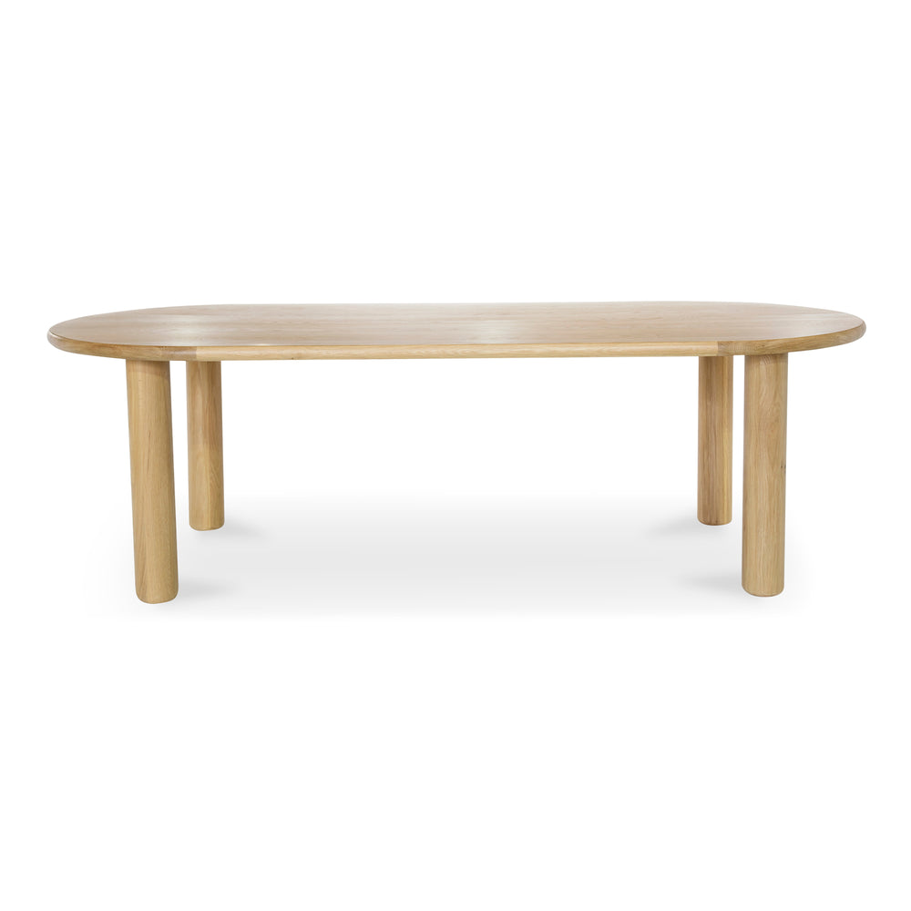 Moe's Home Milo Dining Table: Sustainable Oak Design With Rounded Edges And Exquisite Craftsmanship For Comfort Natural Fsc Certified Solid Oak Tabletop Edge & Base,Fsc Certified Oak Veneer Over Mdf Tabletop Fc-1001-24-0