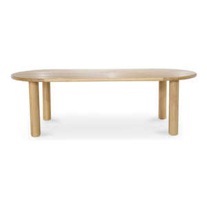 Moe's Home Milo Dining Table: Sustainable Oak Design With Rounded Edges And Exquisite Craftsmanship For Comfort Natural Fsc Certified Solid Oak Tabletop Edge & Base,Fsc Certified Oak Veneer Over Mdf Tabletop Fc-1001-24-0