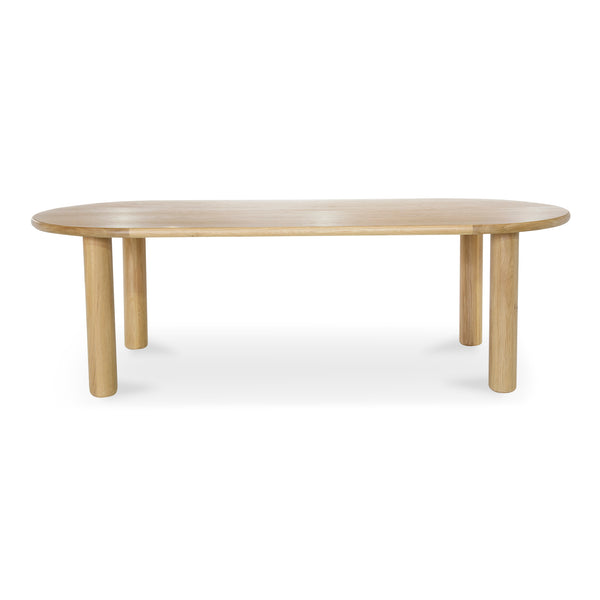 Moe's Home Milo Dining Table: Sustainable Oak Design With Rounded Edges And Exquisite Craftsmanship For Comfort Natural Fsc Certified Solid Oak Tabletop Edge & Base,Fsc Certified Oak Veneer Over Mdf Tabletop Fc-1001-24-0