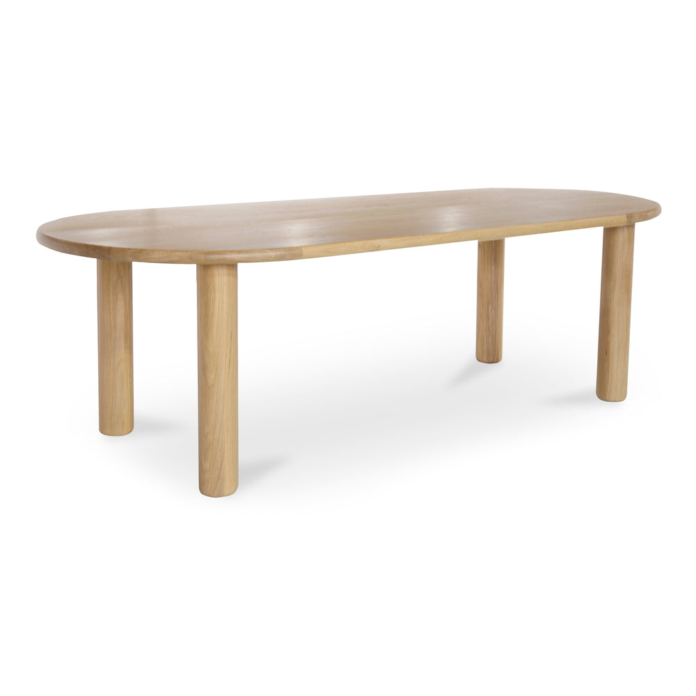 Moe's Home Milo Dining Table: Sustainable Oak Design With Rounded Edges And Exquisite Craftsmanship For Comfort Natural Fsc Certified Solid Oak Tabletop Edge & Base,Fsc Certified Oak Veneer Over Mdf Tabletop Fc-1001-24-0