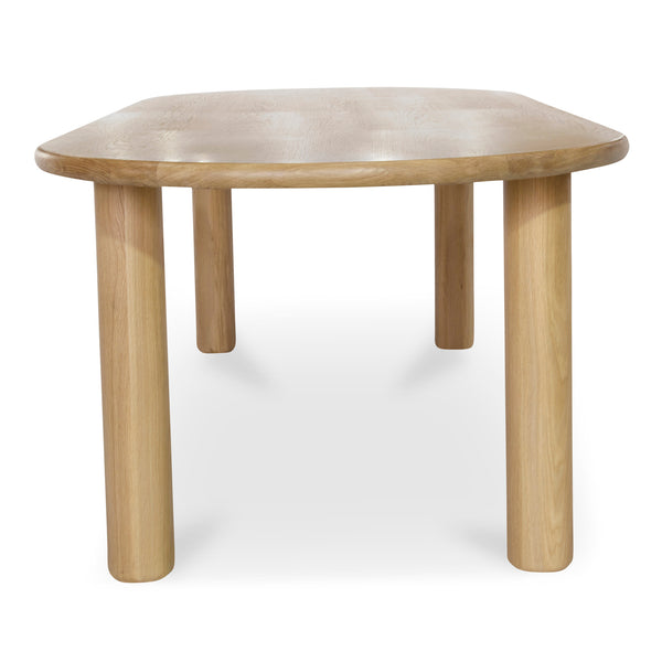 Moe's Home Milo Dining Table: Sustainable Oak Design With Rounded Edges And Exquisite Craftsmanship For Comfort Natural Fsc Certified Solid Oak Tabletop Edge & Base,Fsc Certified Oak Veneer Over Mdf Tabletop Fc-1001-24-0