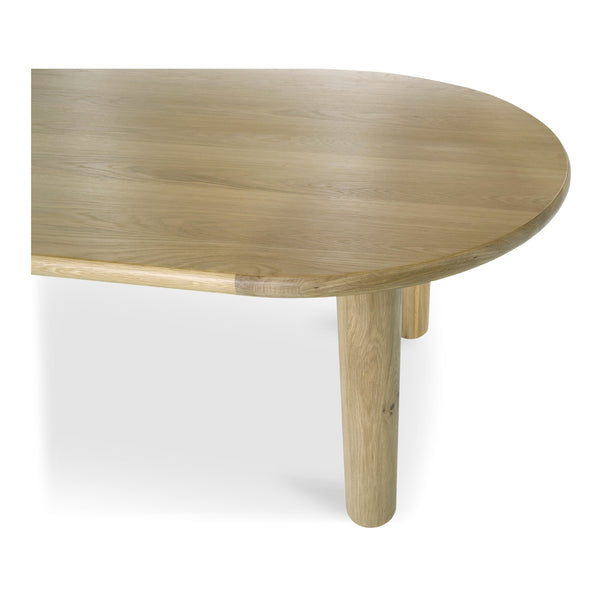 Moe's Home Milo Dining Table: Sustainable Oak Design With Rounded Edges And Exquisite Craftsmanship For Comfort Natural Fsc Certified Solid Oak Tabletop Edge & Base,Fsc Certified Oak Veneer Over Mdf Tabletop Fc-1001-24-0