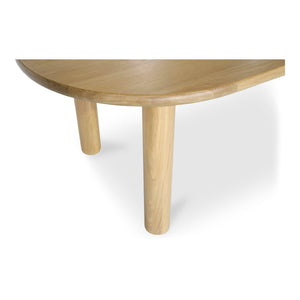 Moe's Home Milo Dining Table: Sustainable Oak Design With Rounded Edges And Exquisite Craftsmanship For Comfort Natural Fsc Certified Solid Oak Tabletop Edge & Base,Fsc Certified Oak Veneer Over Mdf Tabletop Fc-1001-24-0