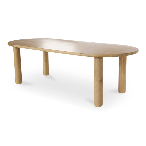 Moe's Home Milo Dining Table: Sustainable Oak Design With Rounded Edges And Exquisite Craftsmanship For Comfort Natural Fsc Certified Solid Oak Tabletop Edge & Base,Fsc Certified Oak Veneer Over Mdf Tabletop Fc-1001-24-0