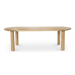 Moe's Home Milo Dining Table: Sustainable Oak Design With Rounded Edges And Exquisite Craftsmanship For Comfort Natural Fsc Certified Solid Oak Tabletop Edge & Base,Fsc Certified Oak Veneer Tabletop Fc-1002-24-0