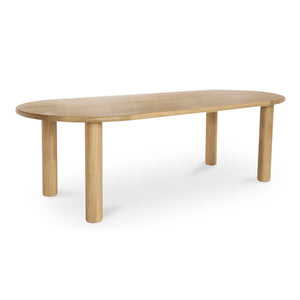 Moe's Home Milo Dining Table: Sustainable Oak Design With Rounded Edges And Exquisite Craftsmanship For Comfort Natural Fsc Certified Solid Oak Tabletop Edge & Base,Fsc Certified Oak Veneer Tabletop Fc-1002-24-0