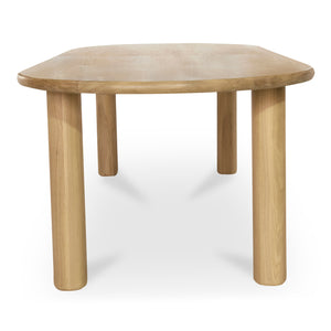 Moe's Home Milo Dining Table: Sustainable Oak Design With Rounded Edges And Exquisite Craftsmanship For Comfort Natural Fsc Certified Solid Oak Tabletop Edge & Base,Fsc Certified Oak Veneer Tabletop Fc-1002-24-0