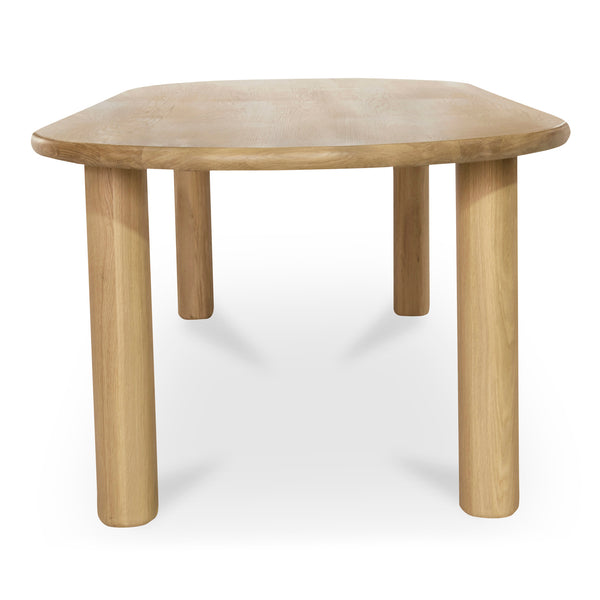 Moe's Home Milo Dining Table: Sustainable Oak Design With Rounded Edges And Exquisite Craftsmanship For Comfort Natural Fsc Certified Solid Oak Tabletop Edge & Base,Fsc Certified Oak Veneer Tabletop Fc-1002-24-0