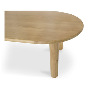 Moe's Home Milo Dining Table: Sustainable Oak Design With Rounded Edges And Exquisite Craftsmanship For Comfort Natural Fsc Certified Solid Oak Tabletop Edge & Base,Fsc Certified Oak Veneer Tabletop Fc-1002-24-0