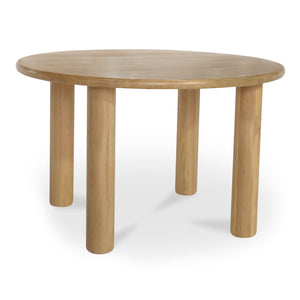 Moe's Home Milo Dining Table: Sustainable Oak Design With Rounded Edges And Exquisite Craftsmanship For Comfort Natural Fsc Certified Solid Oak Tabletop Edge & Base,Fsc Certified Oak Veneer Tabletop Fc-1003-24-0