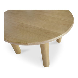 Moe's Home Milo Dining Table: Sustainable Oak Design With Rounded Edges And Exquisite Craftsmanship For Comfort Natural Fsc Certified Solid Oak Tabletop Edge & Base,Fsc Certified Oak Veneer Tabletop Fc-1003-24-0