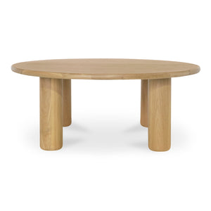 Moe's Home Milo Coffee Table - Sustainable Oak Design With Rounded Edges And Sleek Column Legs For Modern Spaces Natural Fsc Certified Solid Oak Tabletop Edge & Base,Fsc Certified Oak Veneer Tabletop Fc-1004-24-0