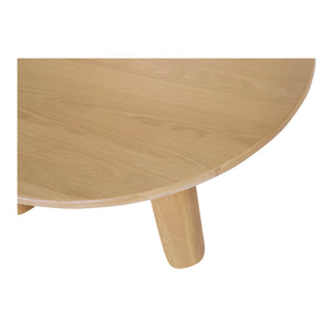 Moe's Home Milo Coffee Table - Sustainable Oak Design With Rounded Edges And Sleek Column Legs For Modern Spaces Natural Fsc Certified Solid Oak Tabletop Edge & Base,Fsc Certified Oak Veneer Tabletop Fc-1004-24-0