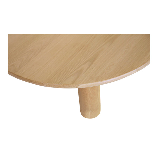 Moe's Home Milo Coffee Table - Sustainable Oak Design With Rounded Edges And Sleek Column Legs For Modern Spaces Natural Fsc Certified Solid Oak Tabletop Edge & Base,Fsc Certified Oak Veneer Tabletop Fc-1004-24-0