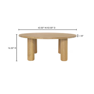 Moe's Home Milo Coffee Table - Sustainable Oak Design With Rounded Edges And Sleek Column Legs For Modern Spaces Natural Fsc Certified Solid Oak Tabletop Edge & Base,Fsc Certified Oak Veneer Tabletop Fc-1004-24-0
