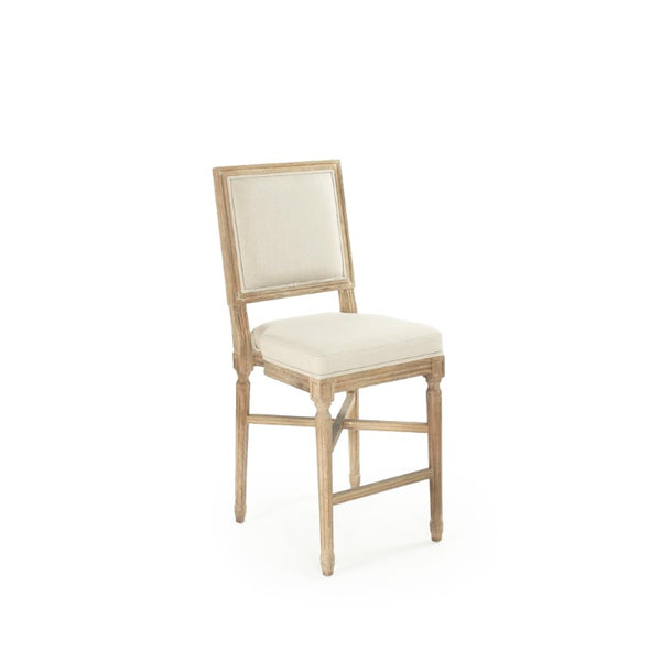 Zentique Louis Counter Stool — Solid Oak Frame with Linen Upholstery, Ergonomic Comfort & Timeless Style W16.5 x H42.5 x D18.5 FC010-35 Counter E272 A003