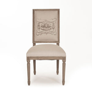 Louis Side Chair Natural Oak, Natural Linen FC010-4 E255-3 A003 #9 Zentique