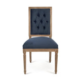 Louis Side Chair Limed Grey Oak, Blue Velvet FC010-4-Z E272 V093 Zentique
