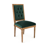 Louis Side Chair Limed Grey Oak, Green Velvet FC010-4-Z E272 V105 Zentique